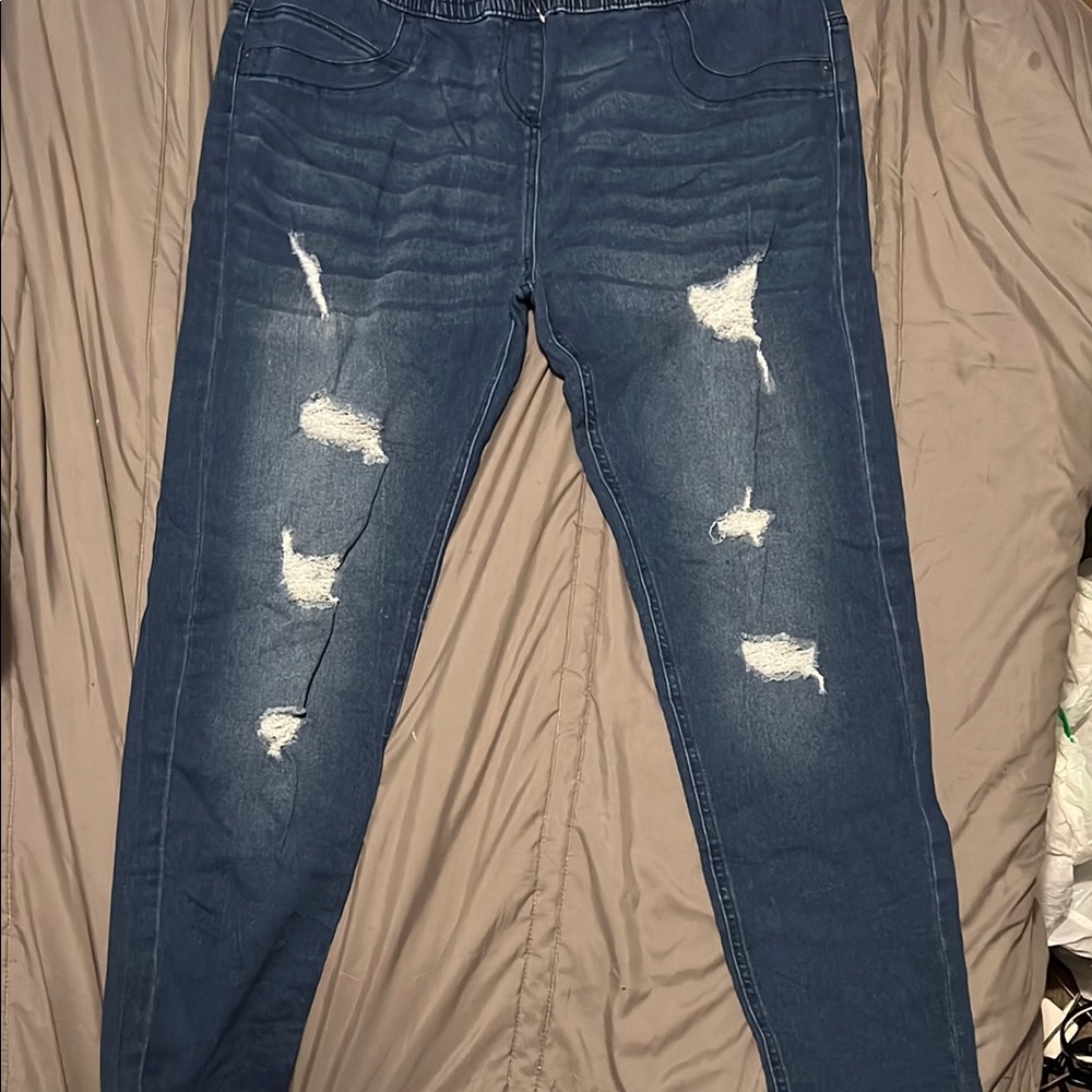 Just Love Blue Skinny Distressed Jeans